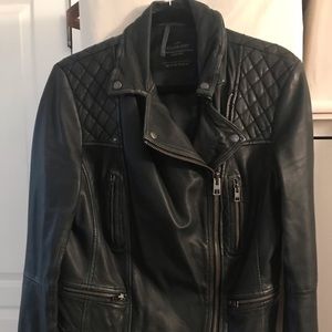 Allsaints black leather jacket, size 10